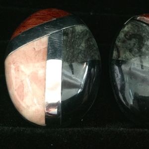 Large Marble Earring Studs